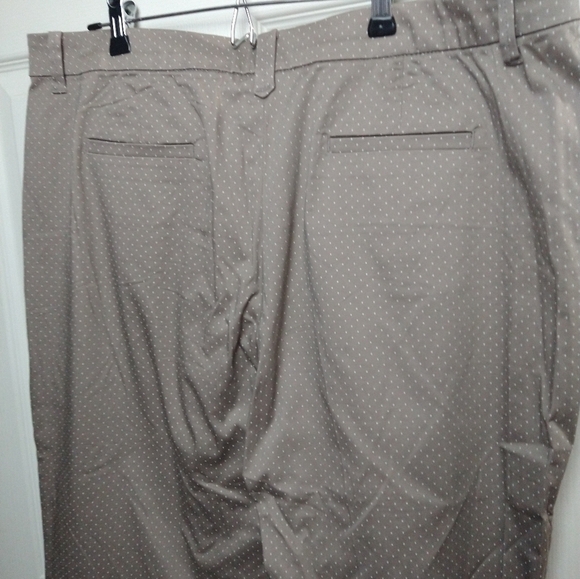$Khakis &co brown white elongated dot cropped ankle elastic stretch pants Size18 - Picture 11 of 12